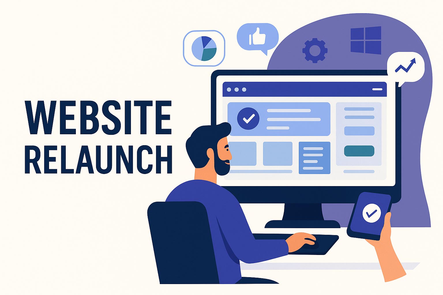 Flat Design Illustration zum Relaunch der Webseite von Tenerife IT mit moderner Technik und klarer Struktur